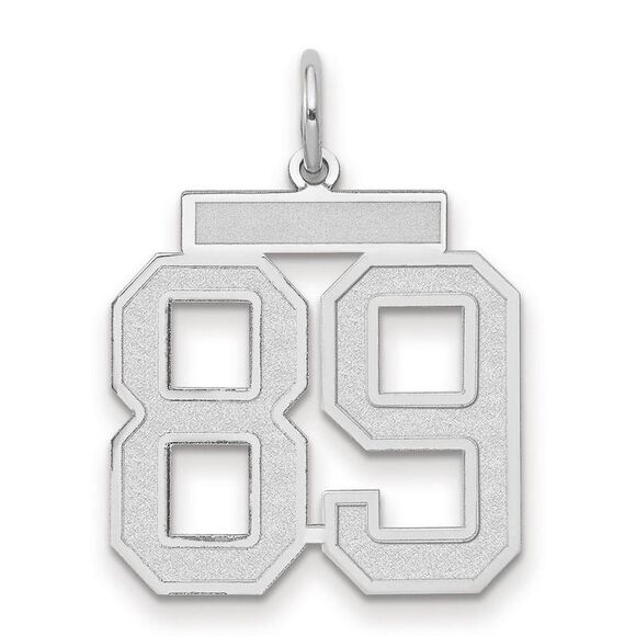 14k White Gold Jersey Collection Medium Number 89 Pendant